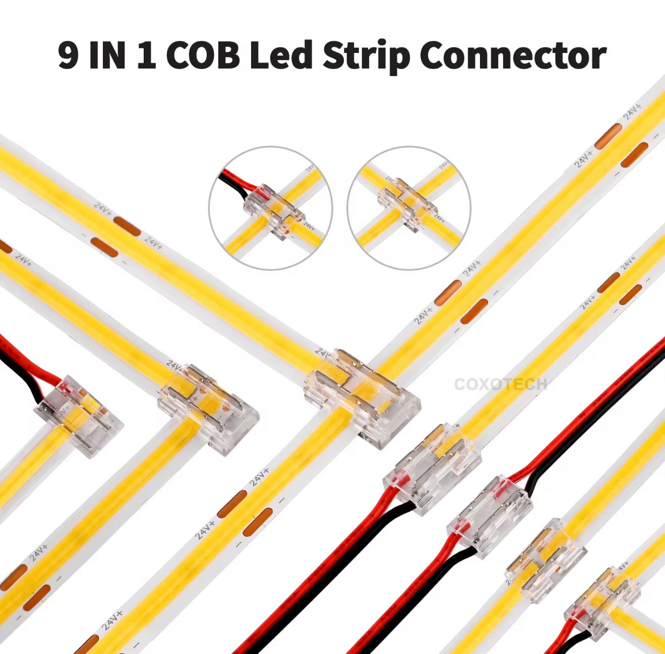 Connecteur 9-en-1 pour bande LED – Multi-sorties 24V